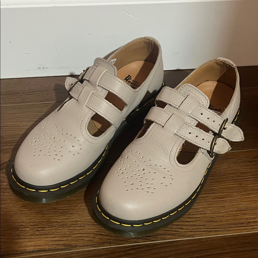 Dr Martens Airwave 8065 Taupe Leather Mary Janes